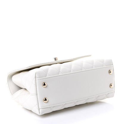 Chanel Caviar Quilted Mini Coco Handle Flap White 3 of 4