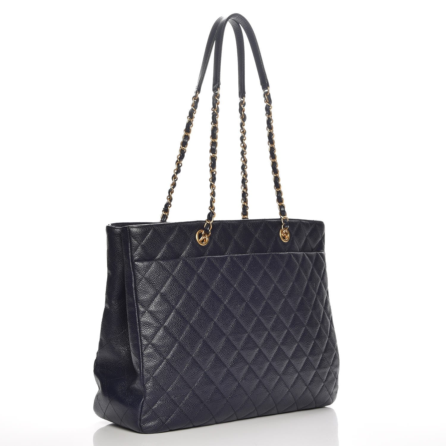 Chanel Caviar Quilted Large Shopping Tote Navy 3 of 10