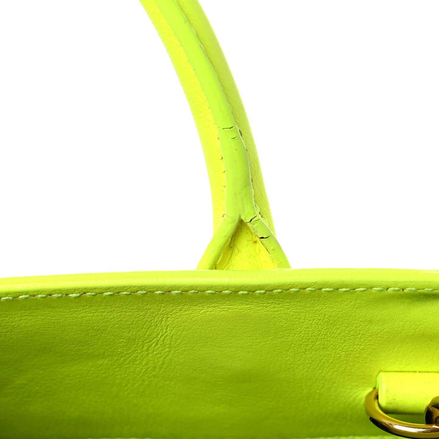 Calfskin Nano Sac De Jour Neon Yellow