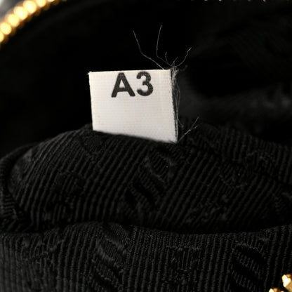 Prada Jacquard Saffiano Triangolo Symbole Embroidered Top Handle Crossbody Bag Black Corda 7 of 10