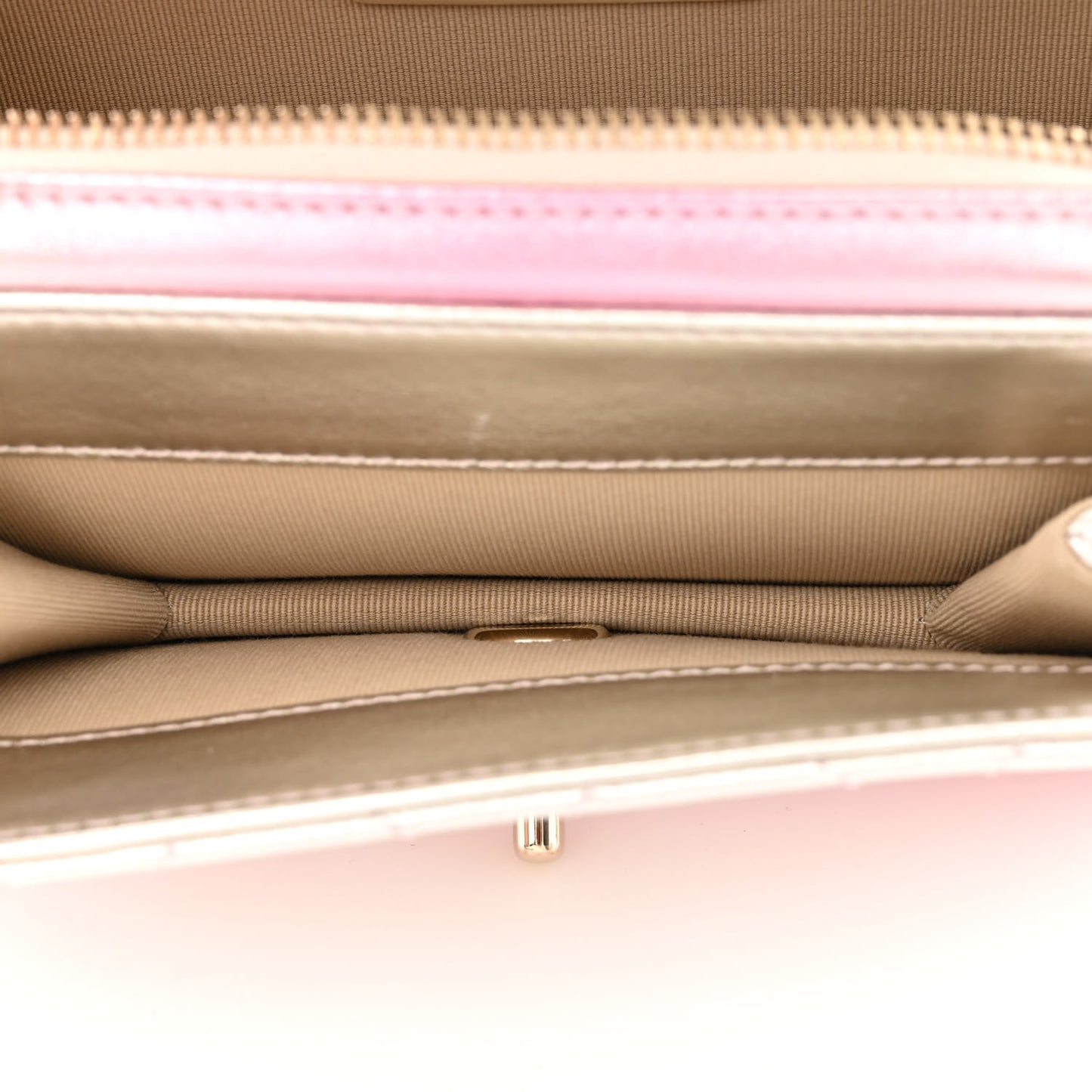 Metallic Lambskin Like A Wallet Flap Golden Pink