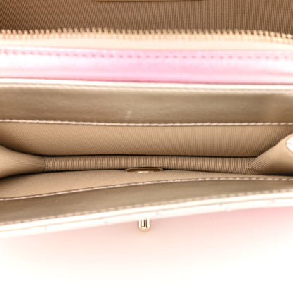 Chanel Metallic Lambskin Like A Wallet Flap Golden Pink 6 of 12