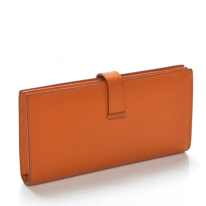 Hermes Epsom Bearn Gusset Wallet Orange 3 of 7