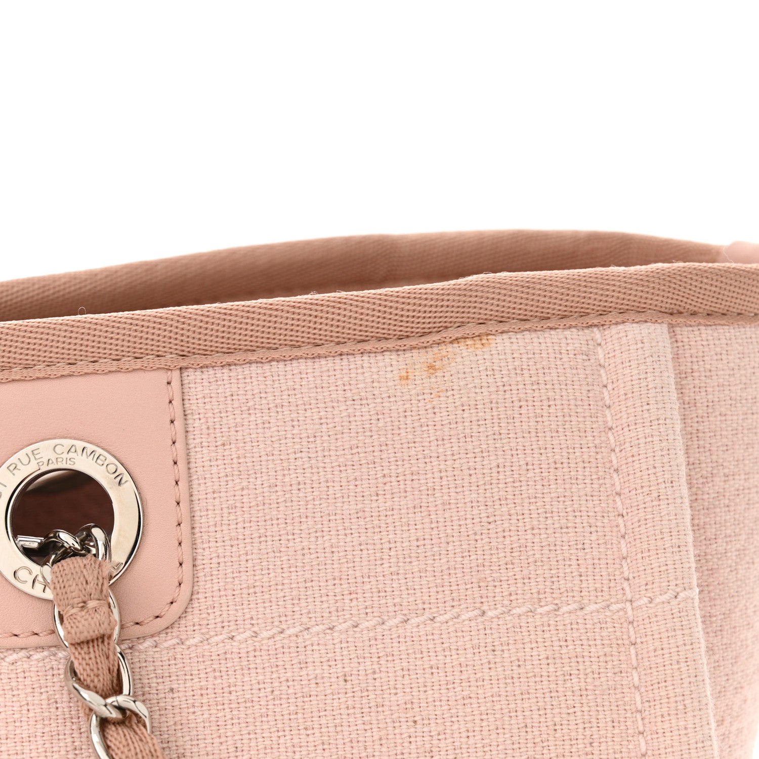 Chanel Canvas Small Deauville Tote Rose Pink 11 of 13