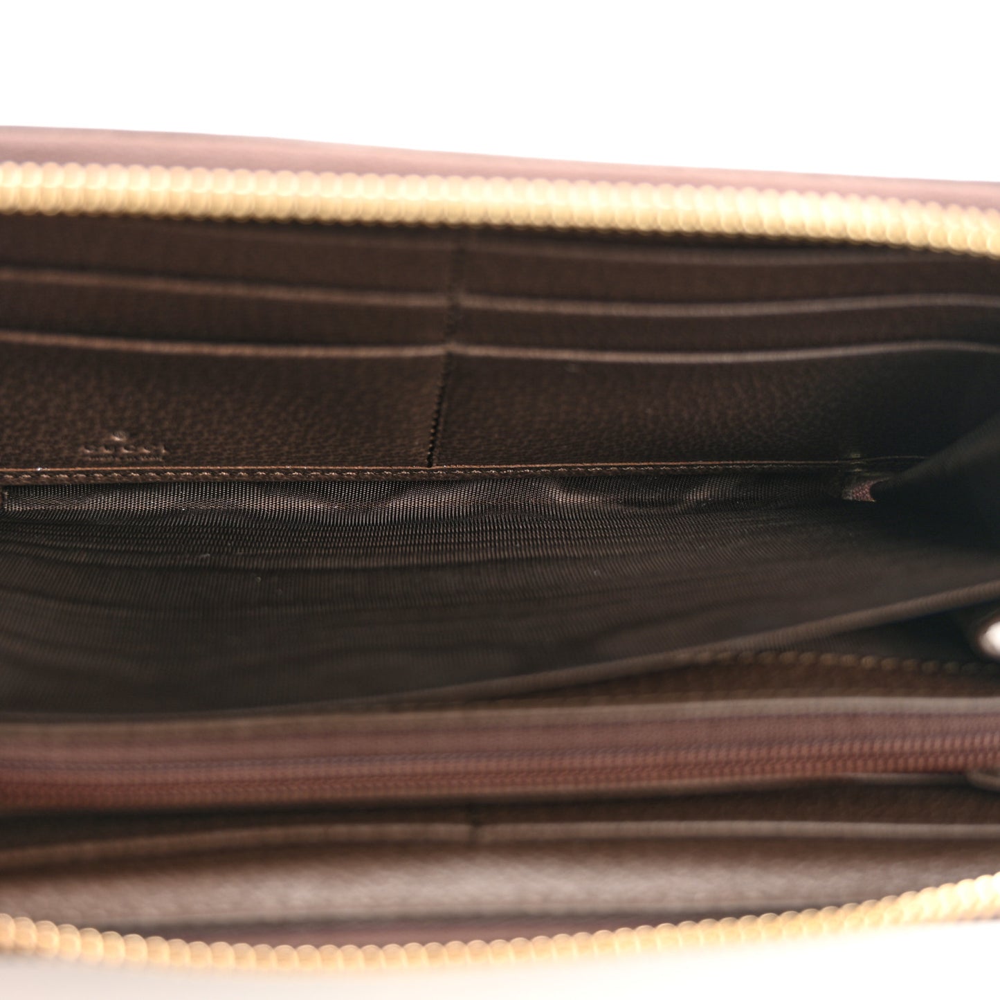 GG Supreme Monogram Web Ophidia Zip Around Wallet Brown