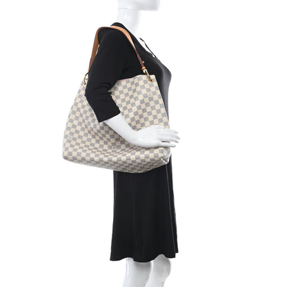 Louis Vuitton Damier Azur Graceful MM Rose Ballerine 2 of 11