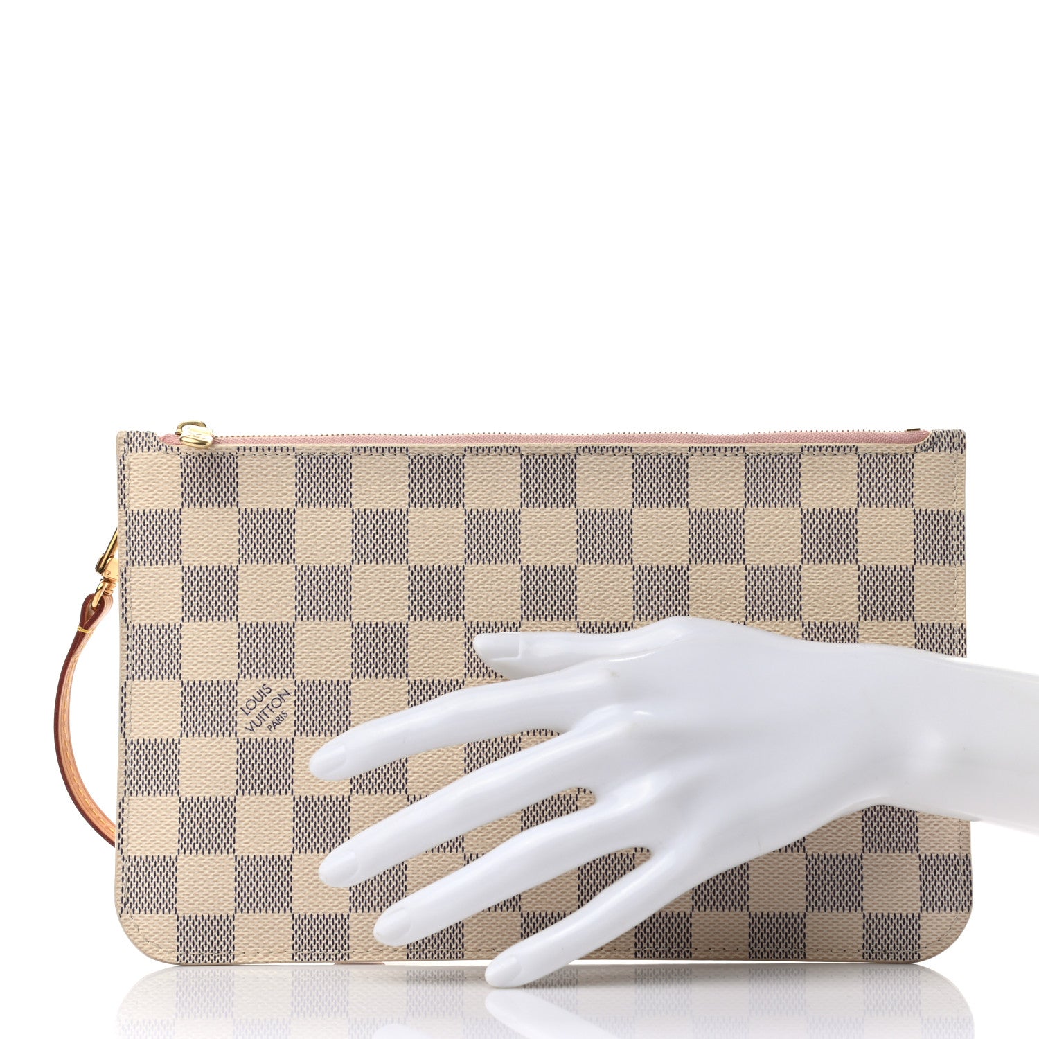 Louis Vuitton Damier Azur Neverfull MM GM Pochette Rose Ballerine 2 of 7