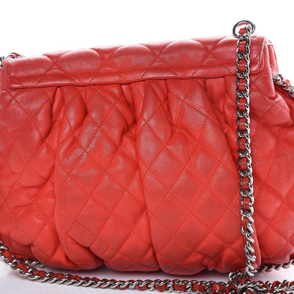 Chanel Washed Lambskin Quilted Large Chain Around Messenger Red 23 of 23
