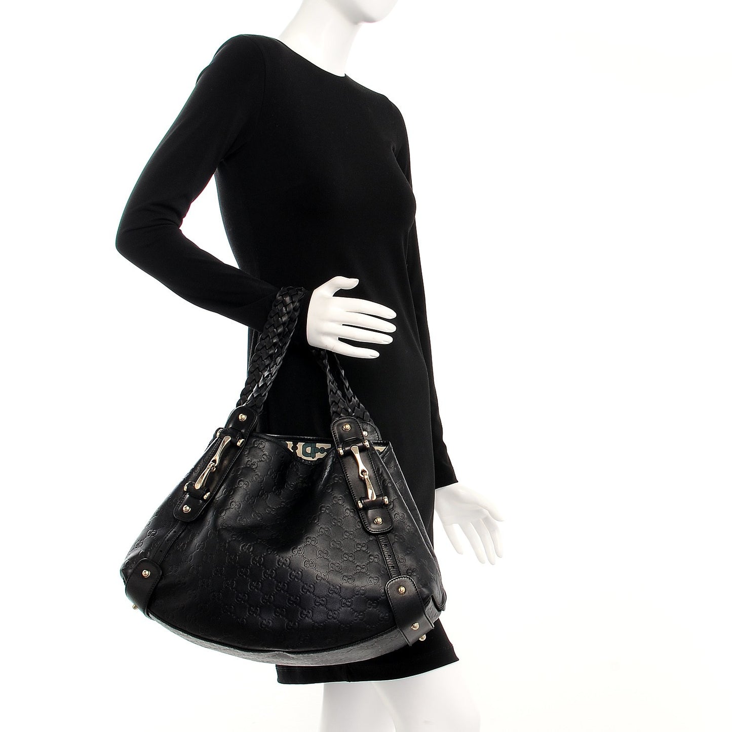 Guccissima Medium Pelham Shoulder Bag Black