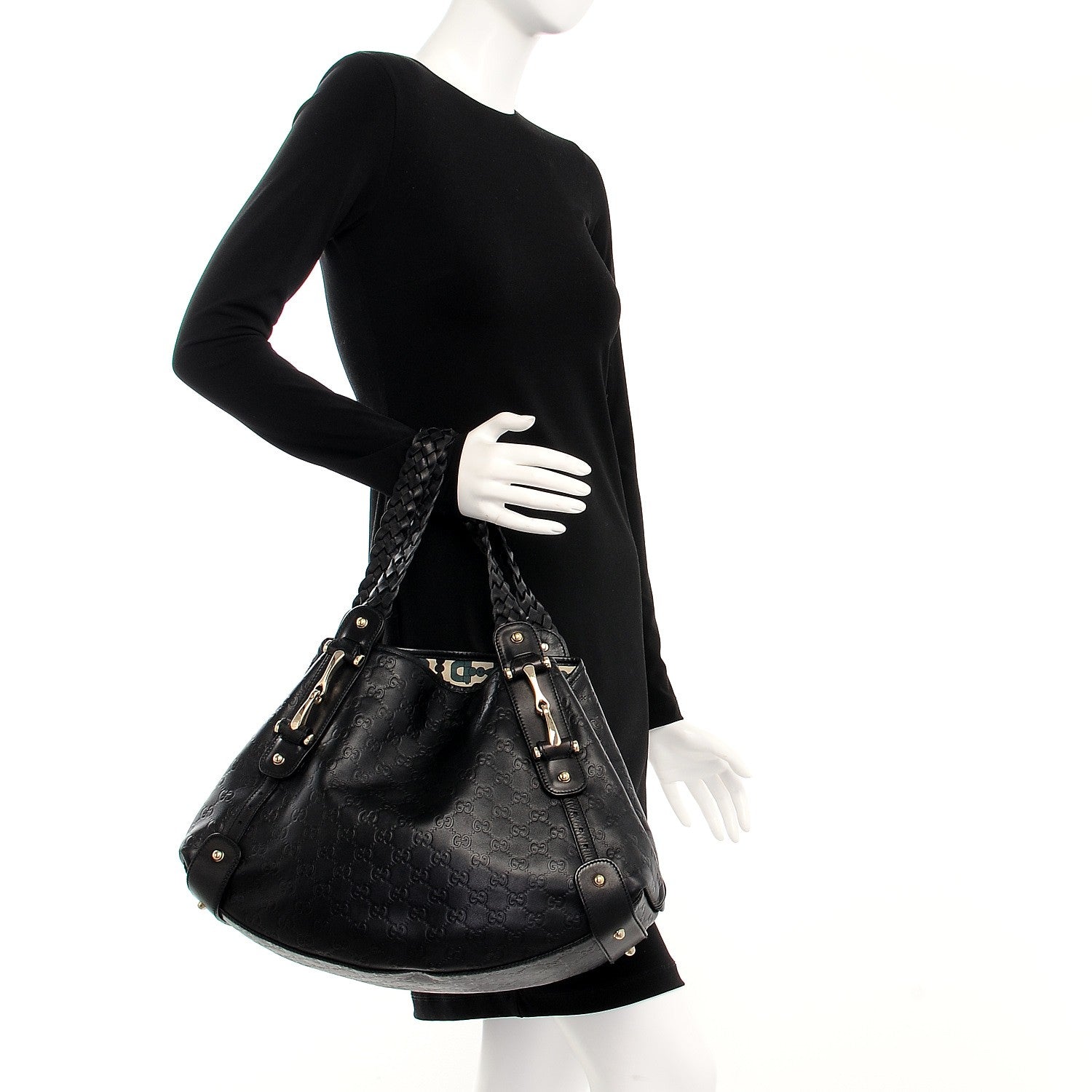 Gucci Guccissima Medium Pelham Shoulder Bag Black 3 of 13
