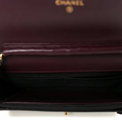Chanel Lambskin Chevron Quilted Wallet On Chain WOC Black 5 of 11