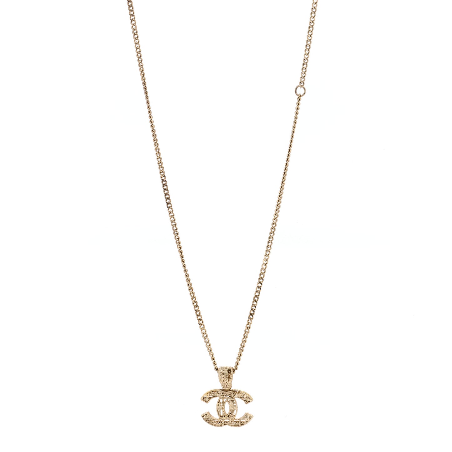 Tweed Effect CC Necklace Gold