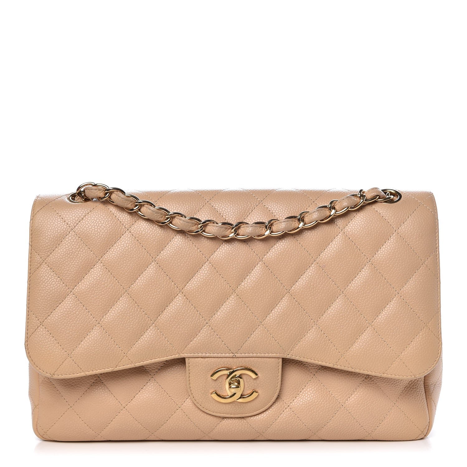 Chanel Caviar Quilted Jumbo Double Flap Beige Clair 1 of 10