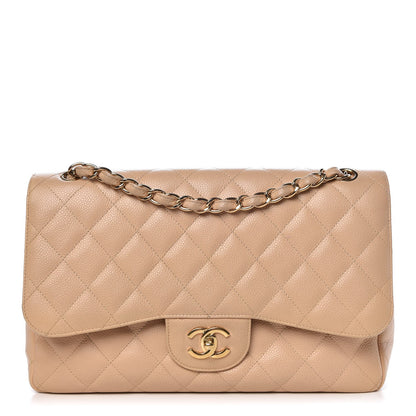 Chanel Caviar Quilted Jumbo Double Flap Beige Clair 1 of 10