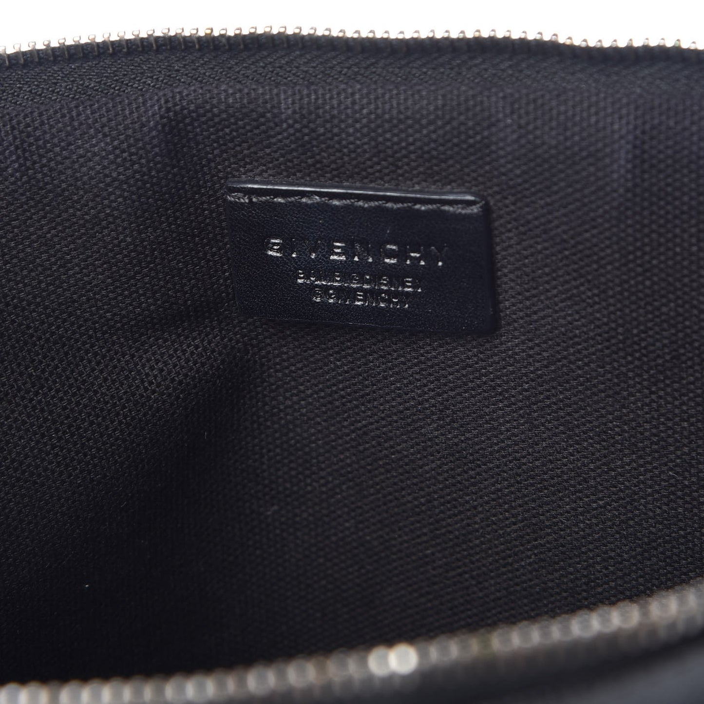 Textured Coated Canvas Bambi Print Medium Cosmetic Pouch Black
