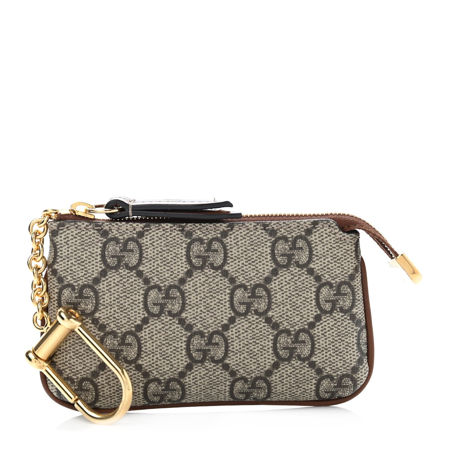 Gucci GG Supreme Monogram Key Case Beige Ebony Cuir 1 of 8