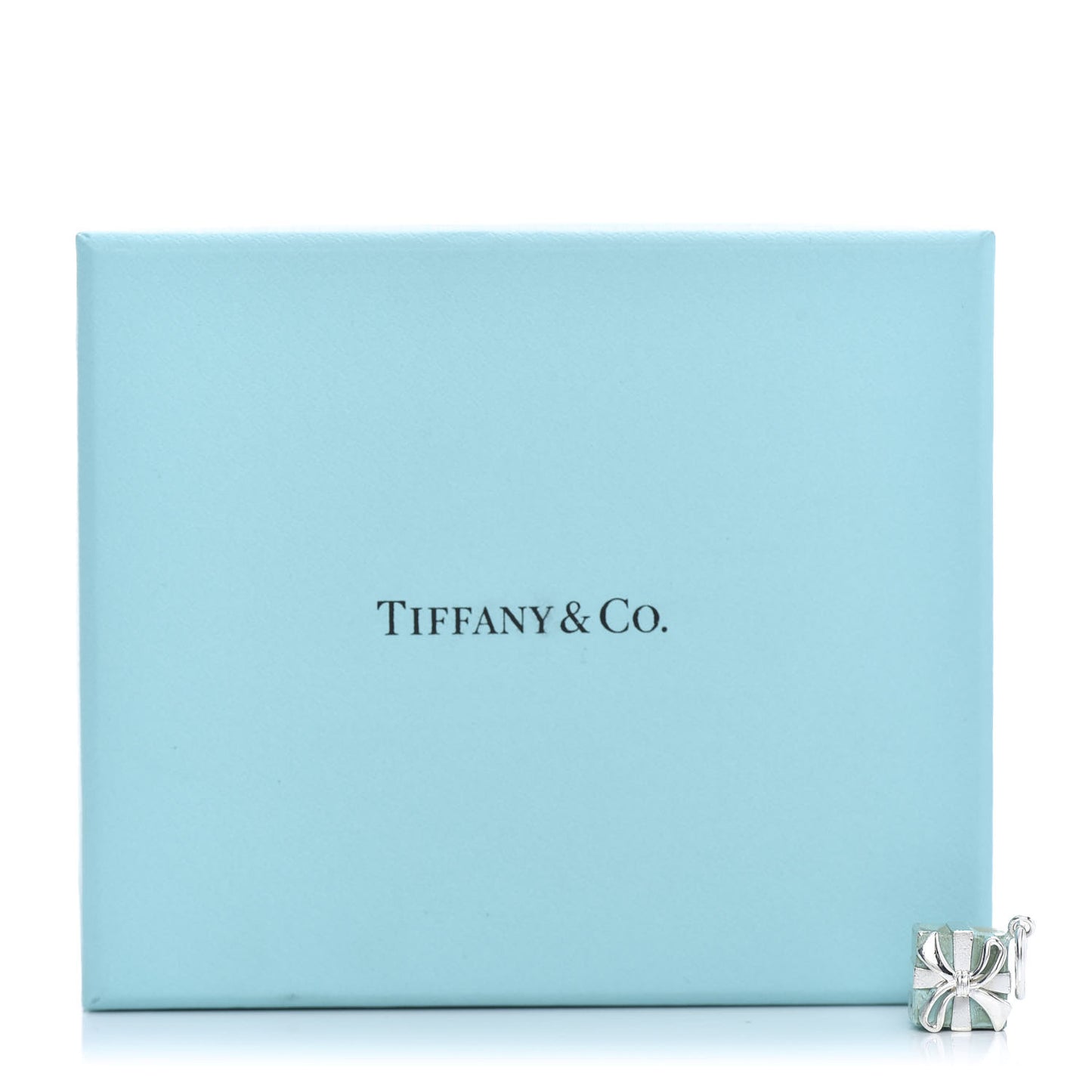 Sterling Silver Enamel Gift Box Charm Blue