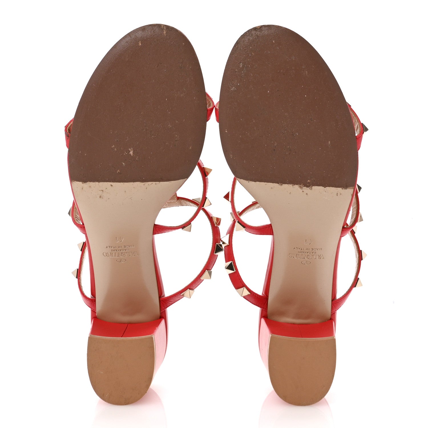 Valentino Garavani Calfskin Nappa Rockstud 60mm Caged Slide Sandals 41 Rosso Valentino 6 of 12