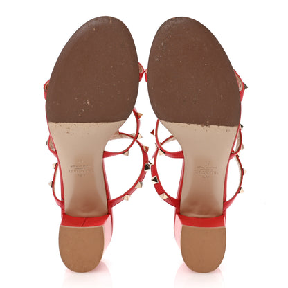 Valentino Garavani Calfskin Nappa Rockstud 60mm Caged Slide Sandals 41 Rosso Valentino 6 of 12