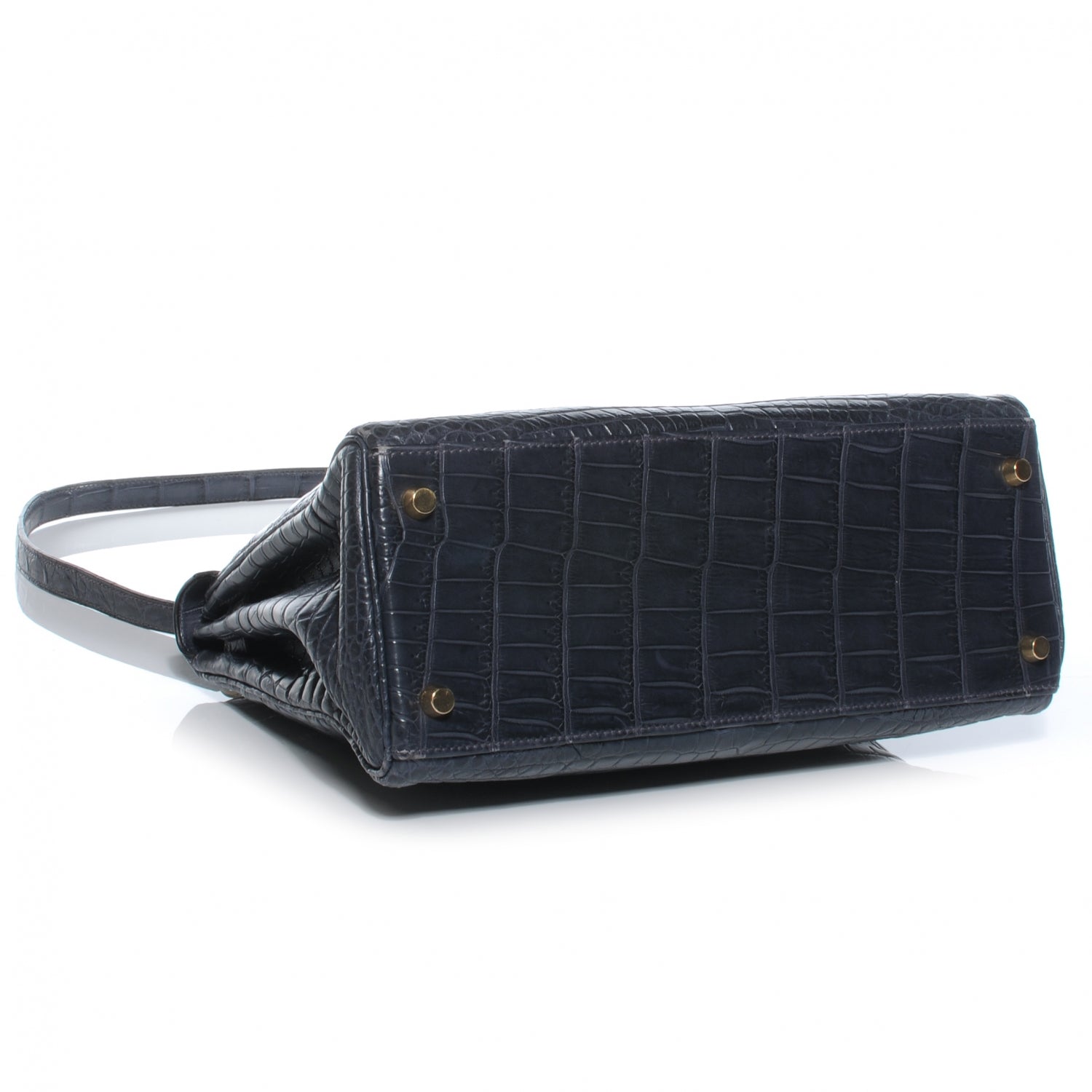 Hermes Matte Niloticus Crocodile Kelly 28 Bleu Indigo 4 of 9