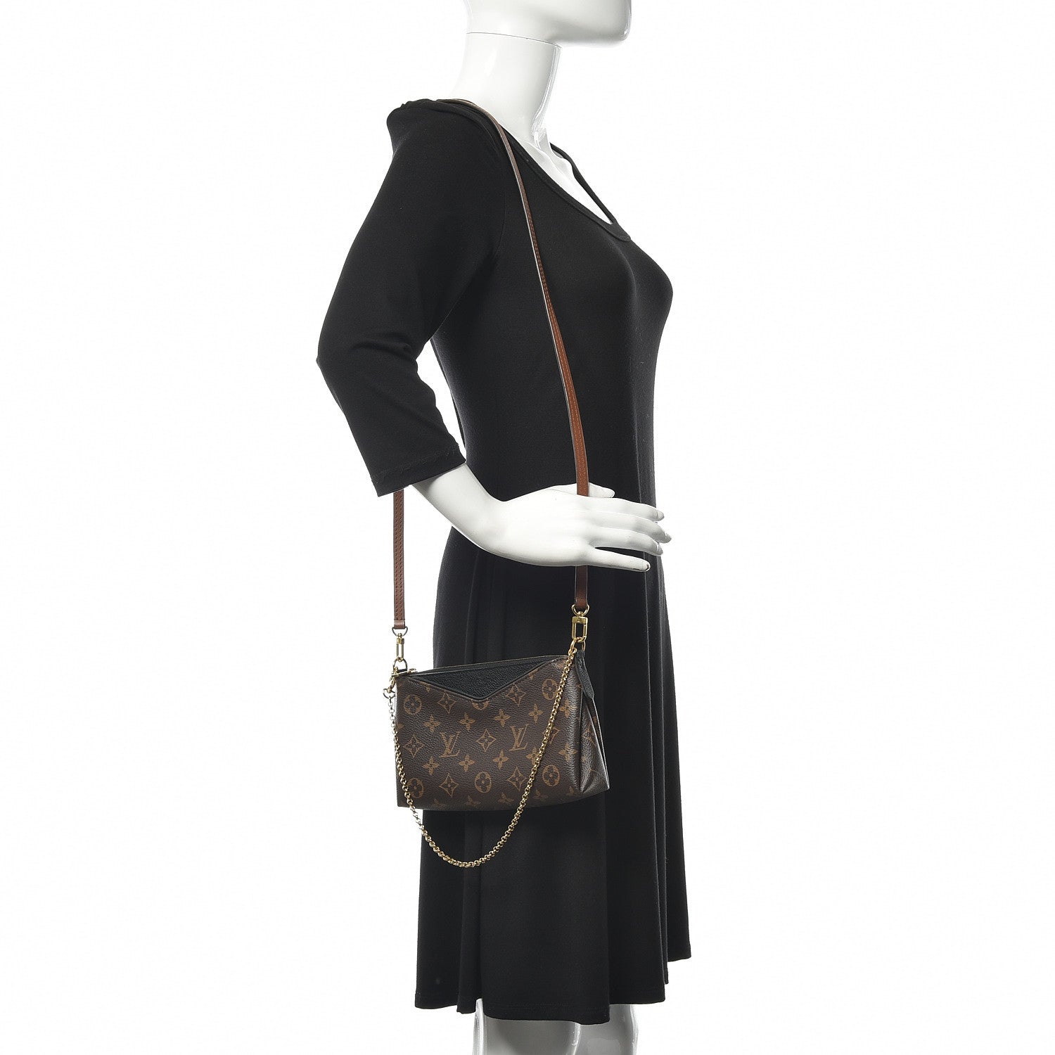 Louis Vuitton Monogram Pallas Clutch Black 2 of 13