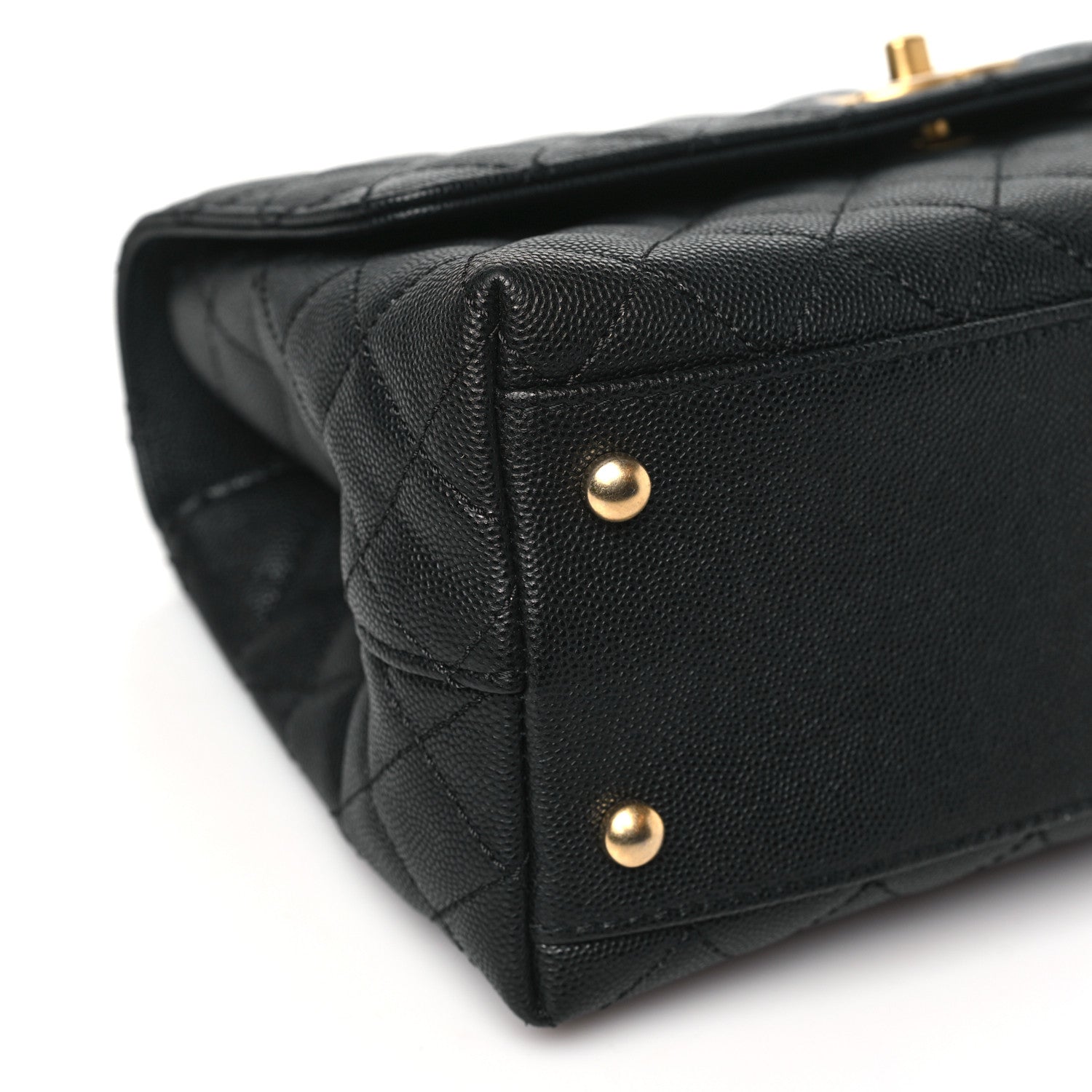 Chanel Caviar Quilted Small Coco Chain Handle Flap Black 9 of 10