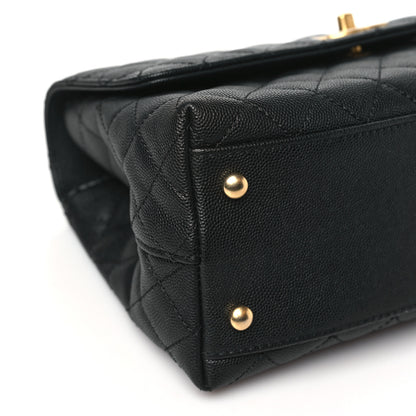 Chanel Caviar Quilted Small Coco Chain Handle Flap Black 9 of 10