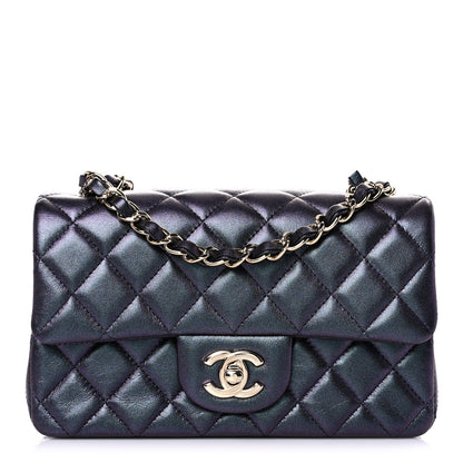 Chanel Iridescent Lambskin Quilted Mini Rectangular Flap Black 1 of 10