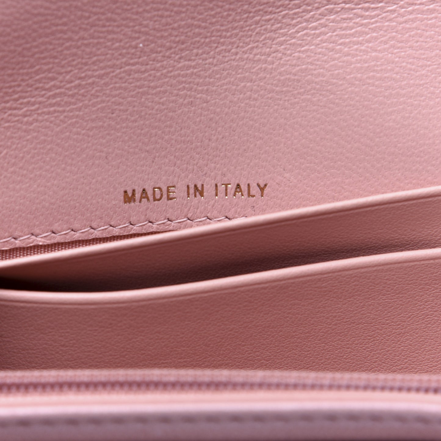 Goatskin Quilted 19 Flap Wallet Pink