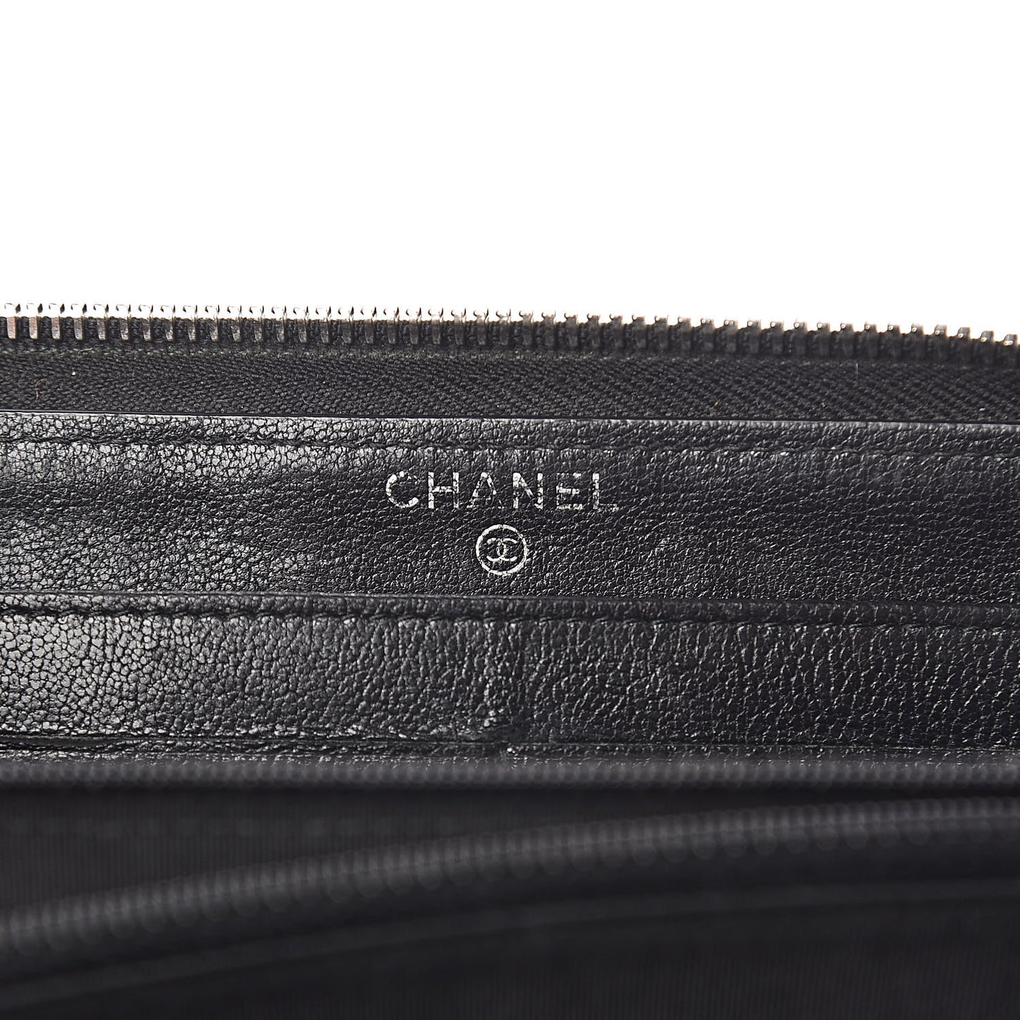 Sheepskin Quilted Large Gusset Mademoiselle Vintage Zip Around Wallet Black