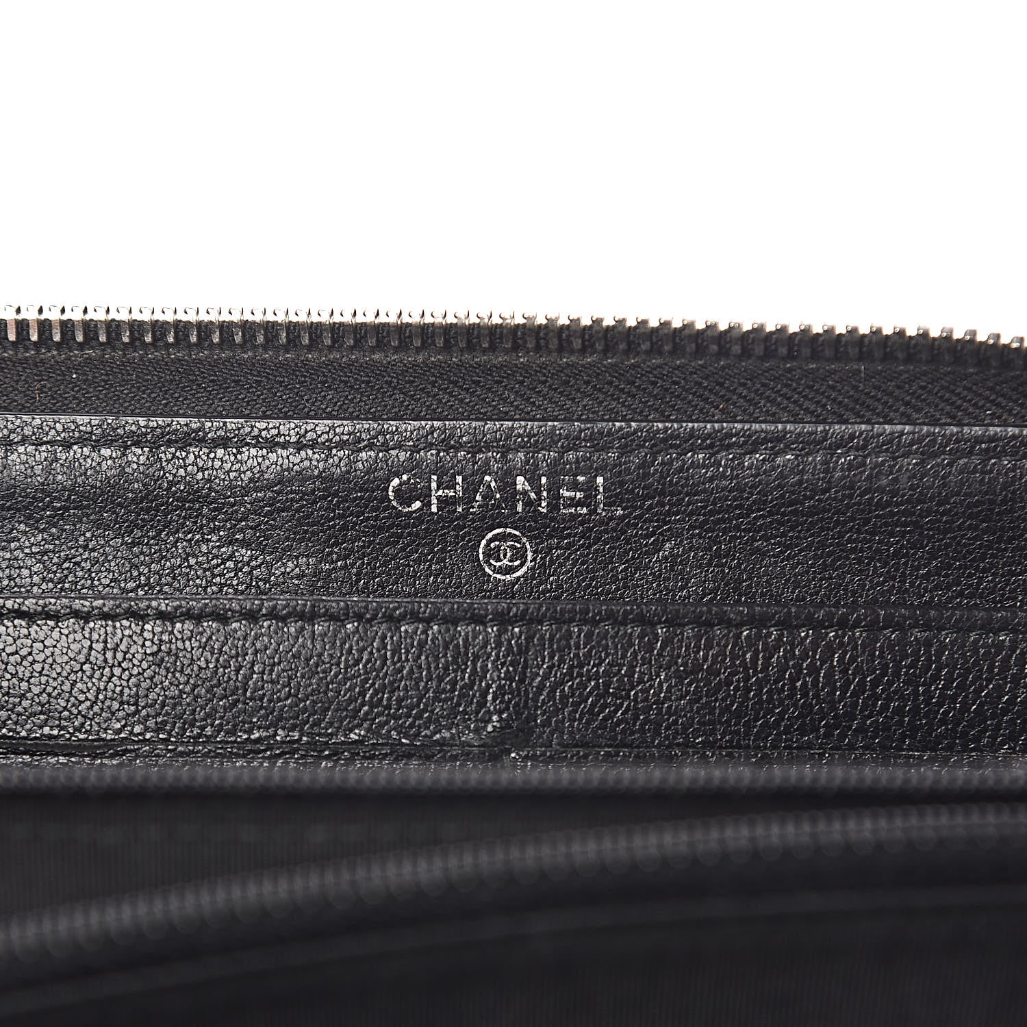 Chanel Sheepskin Quilted Large Gusset Mademoiselle Vintage Zip Around Wallet Black 8 of 11