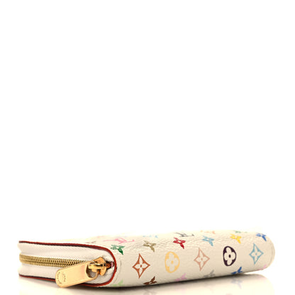 Louis Vuitton Monogram Multicolor Zippy Coin Purse Wallet White Litchi 4 of 6
