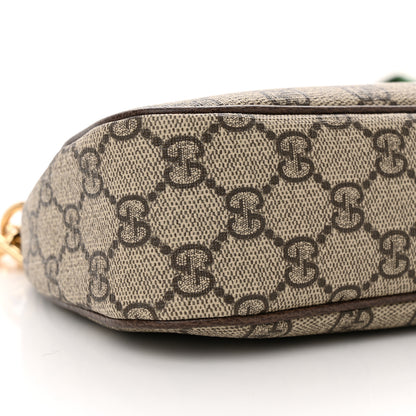Gucci GG Supreme Monogram Textured Dollar Calfskin Web Small Ophidia GG Handbag Beige Ebony New Acero 9 of 10