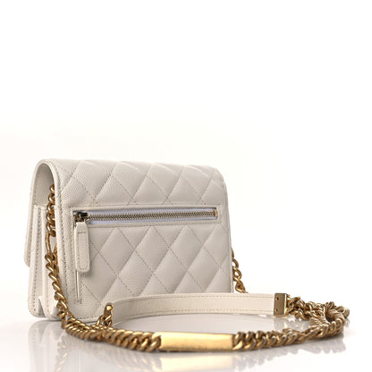 Chanel Caviar Quilted Mini Bracelet On Chain Wallet On Chain WOC White 3 of 12