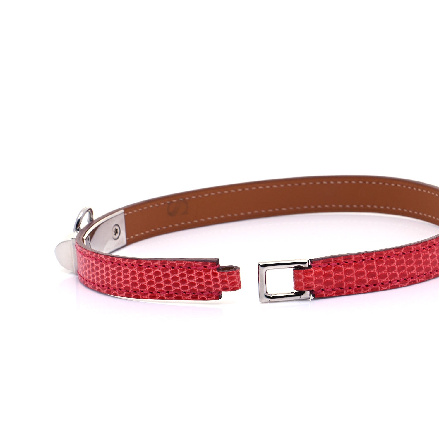 Hermes Lizard Rivale Double Tour Bracelet S Bougainvillea 4 of 7