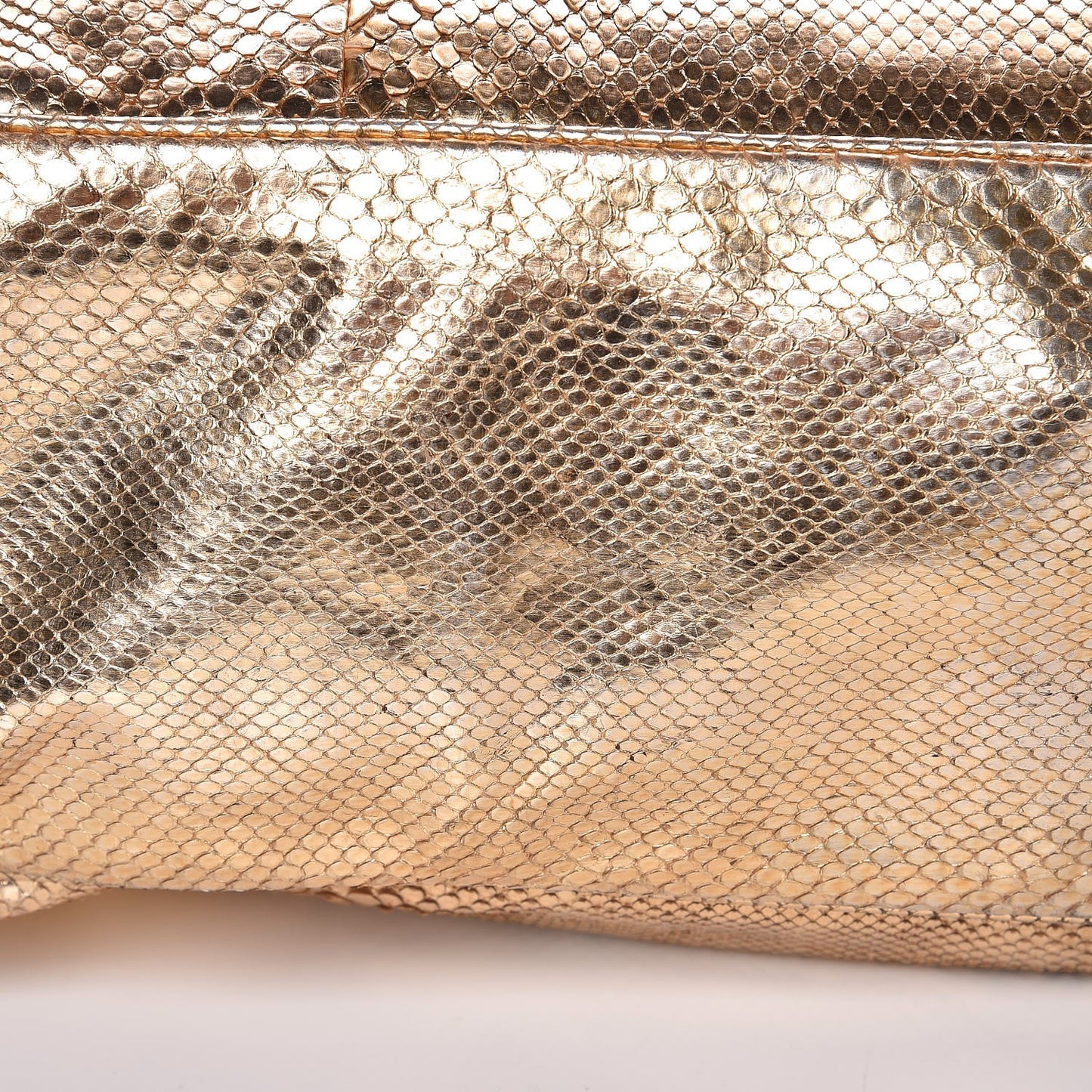 Metallic Python Large Positano Tote Gold
