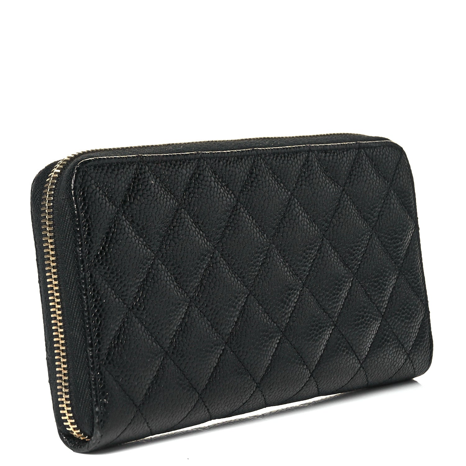 Chanel Caviar Quilted Large Gusset Zip Around Wallet Black 2 of 7