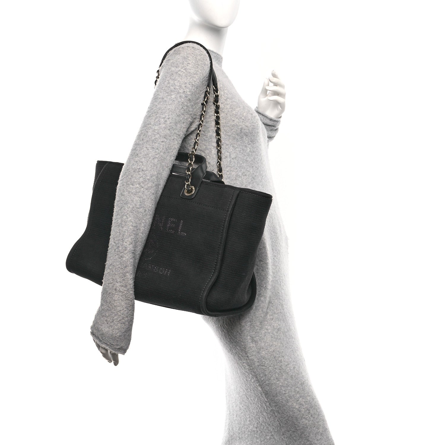 Chanel Mixed Fibers Medium Deauville Tote Black 2 of 13