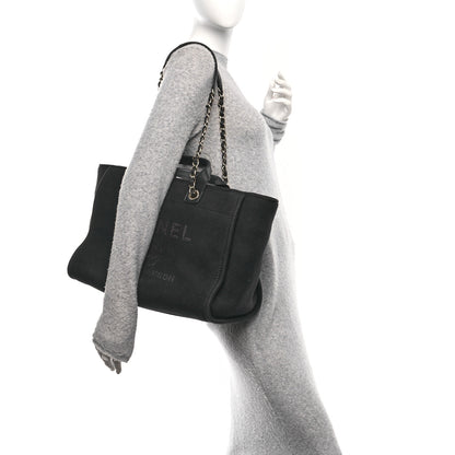 Chanel Mixed Fibers Medium Deauville Tote Black 2 of 13