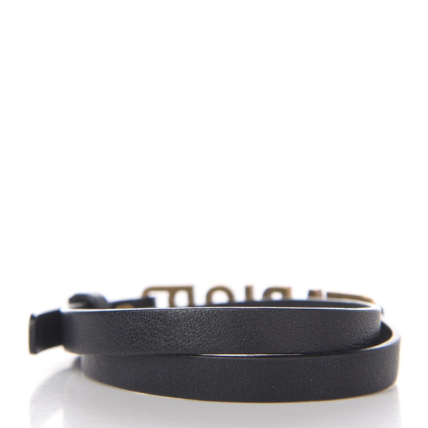 Calfskin J'adior Double Bracelet Black
