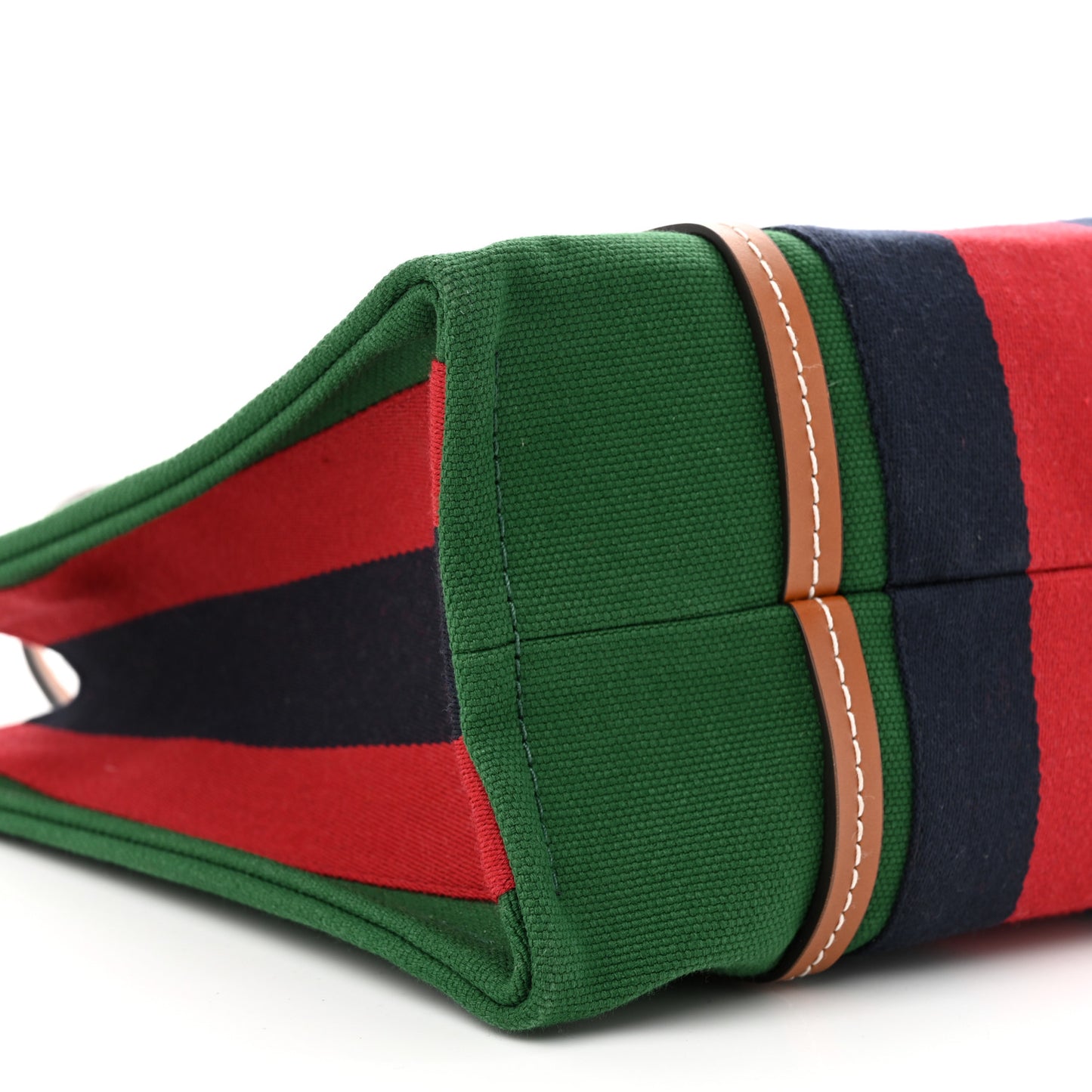 Canvas Calfskin Web Small Interlocking G Tote Bag Green Red