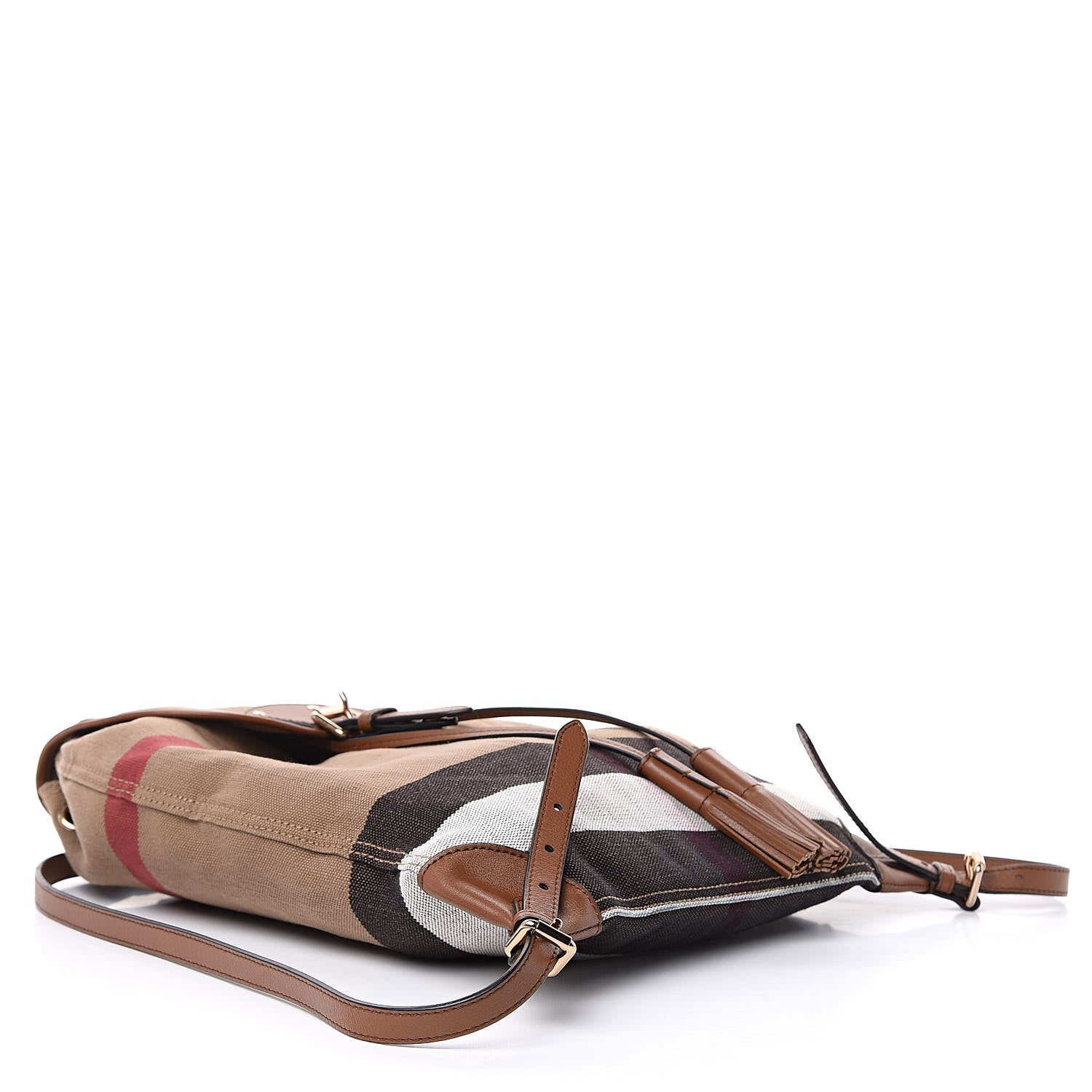Burberry Overdyed Canvas Mega Check Medium Chiltern Backpack Tan 4 of 8