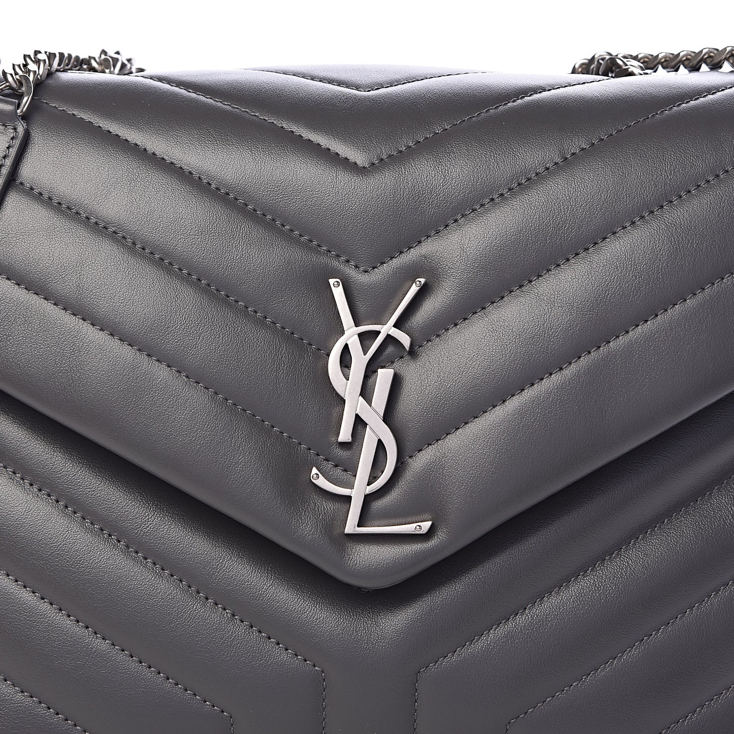 Calfskin Y Quilted Monogram Medium Loulou Chain Satchel Earth