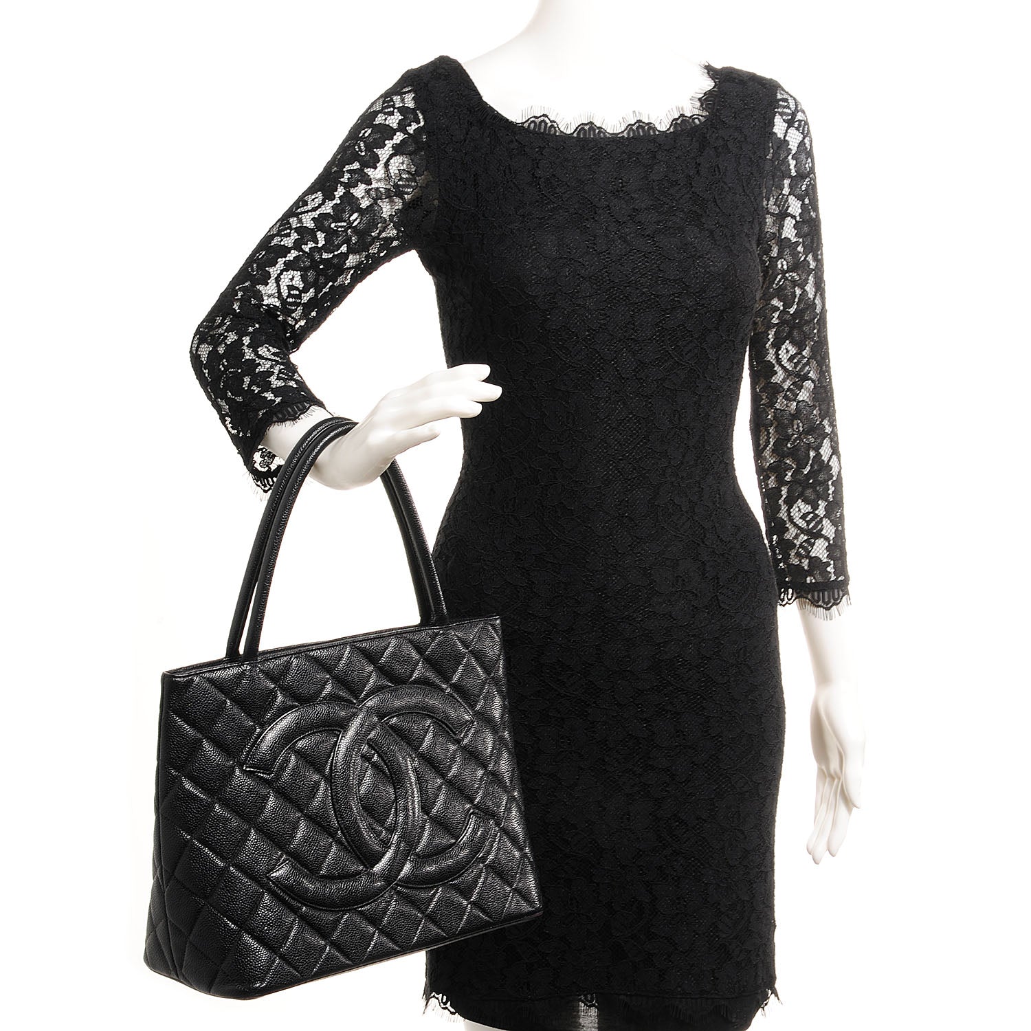Chanel Caviar Medallion Tote Black 2 of 8