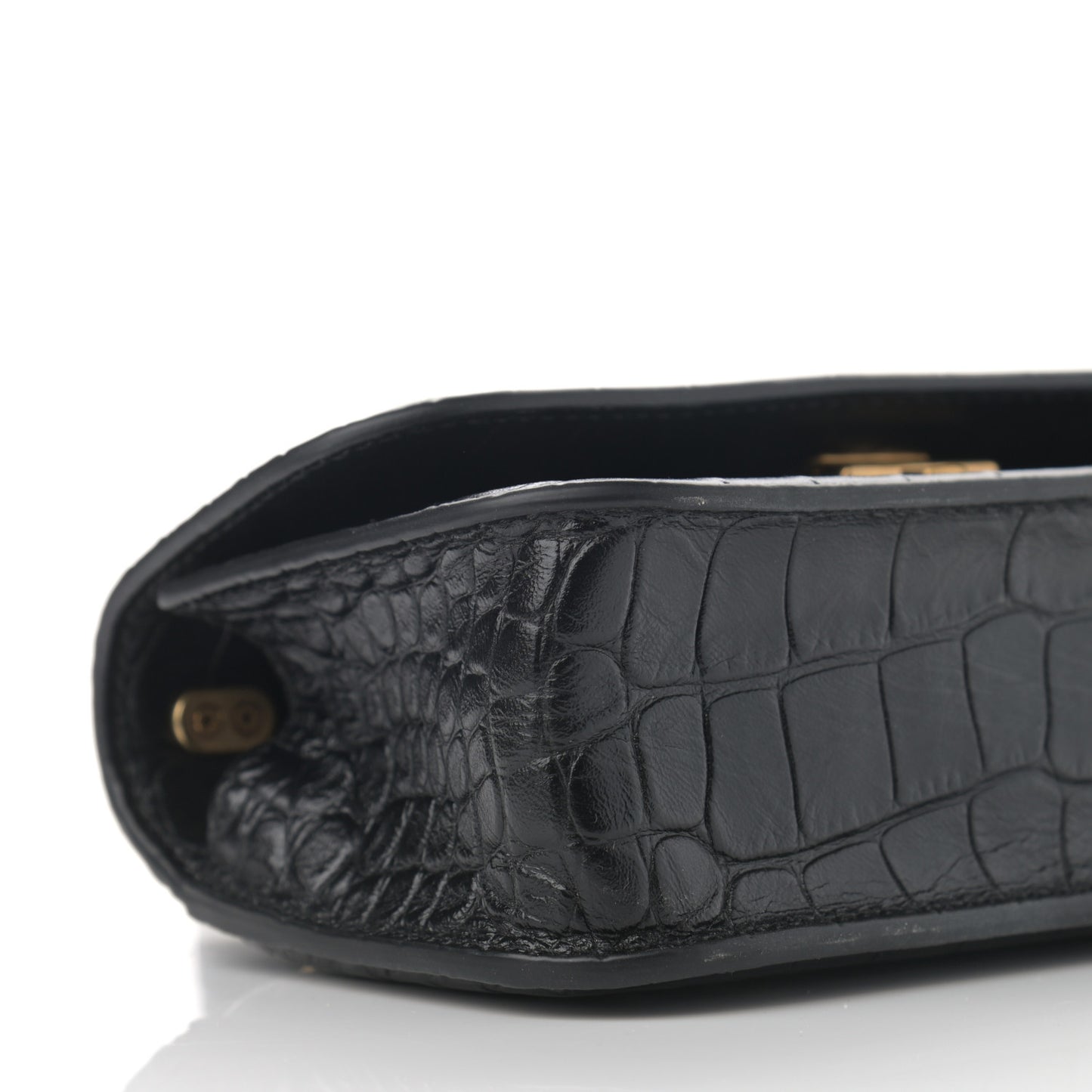 Extra Supple Calfskin Crocodile Embossed Gossip Chain Bag XS Black