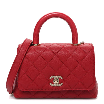 Chanel Caviar Quilted Extra Mini Coco Handle Flap Red 1 of 10