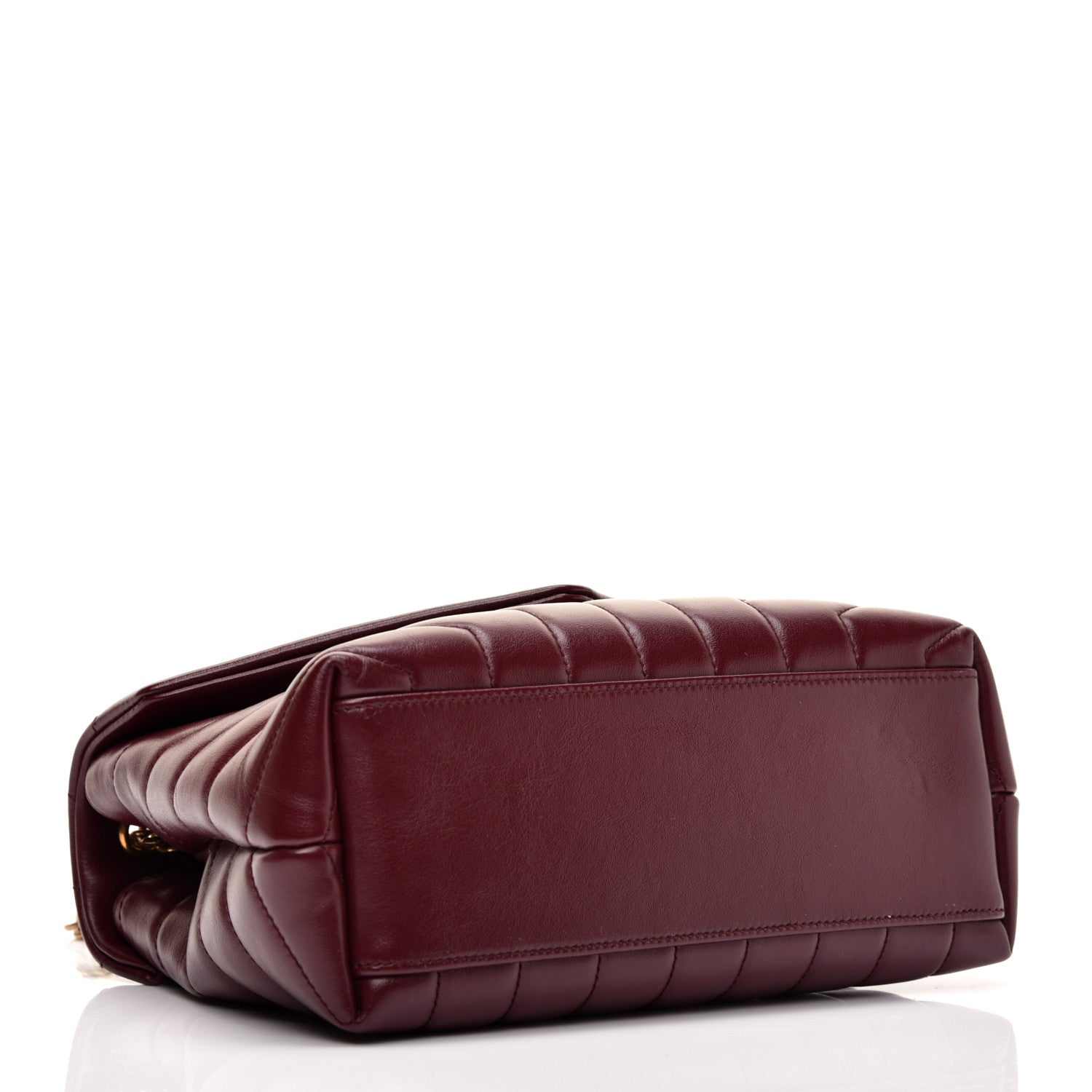 Saint Laurent Calfskin Y Quilted Monogram Small Loulou Chain Satchel Dark Legion Red 4 of 11