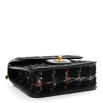 Chanel Tweed Calfskin School Memory Mini Top Handle Flap Black White Red Green Beige 4 of 11
