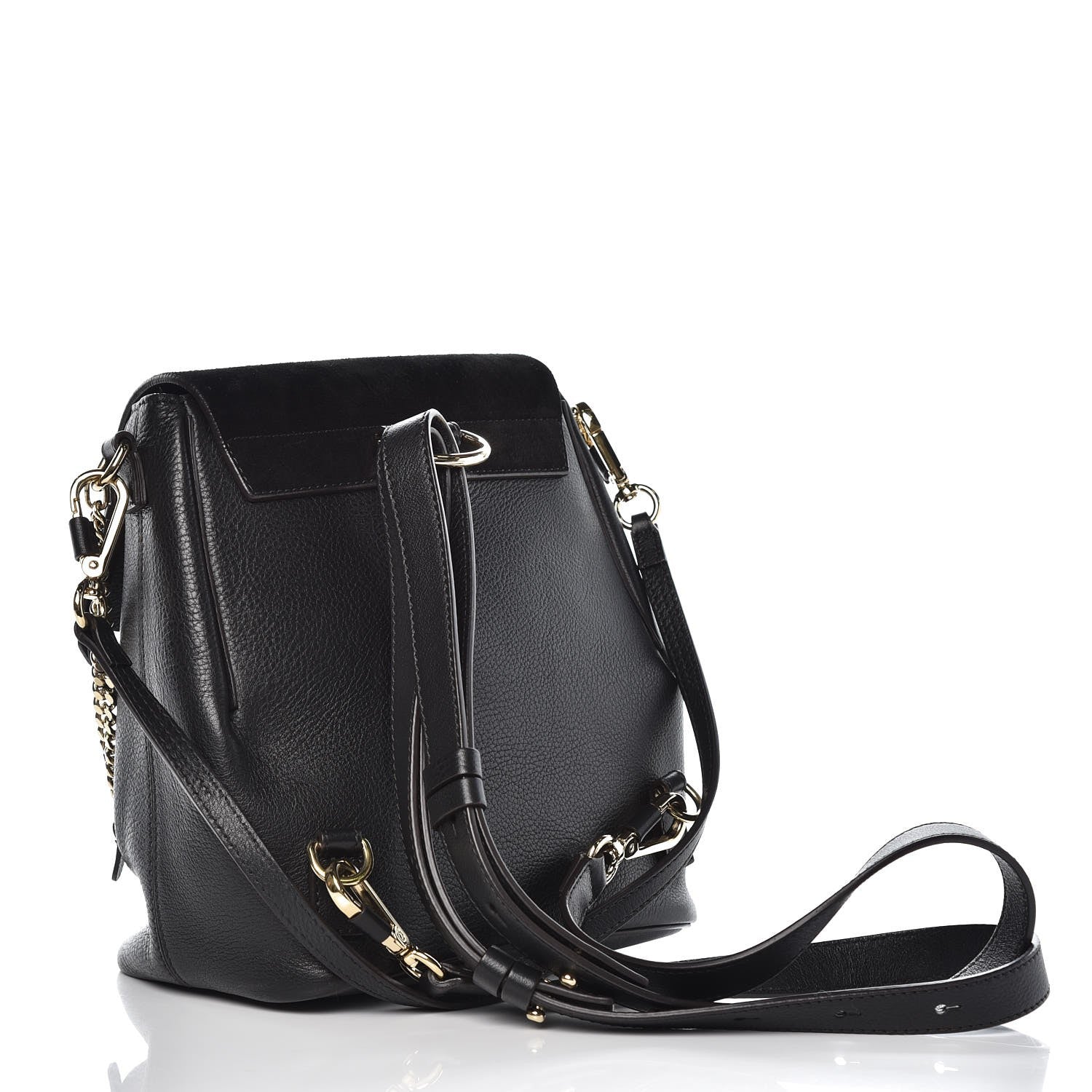 Chloe Suede Calfskin Small Faye Backpack Black 3 of 8