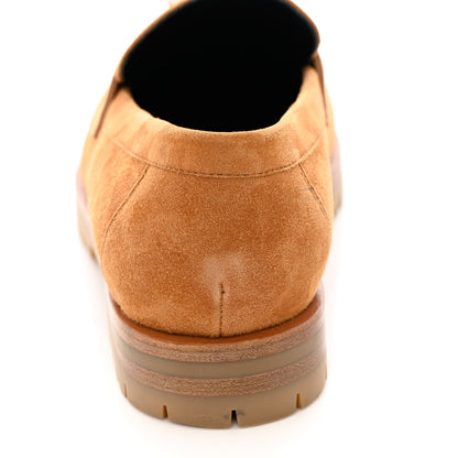 Hermes Suede Goatskin Faubourg Loafers 37.5 Naturel 9 of 13